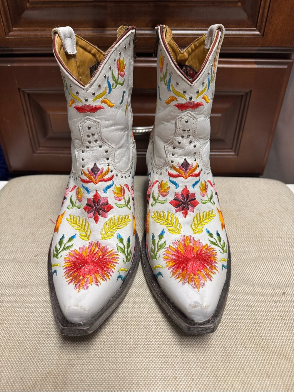 Old Gringo Summer Soul White Multicolor Floral Cowboy Boots 7.5 - Picture 7 of 12